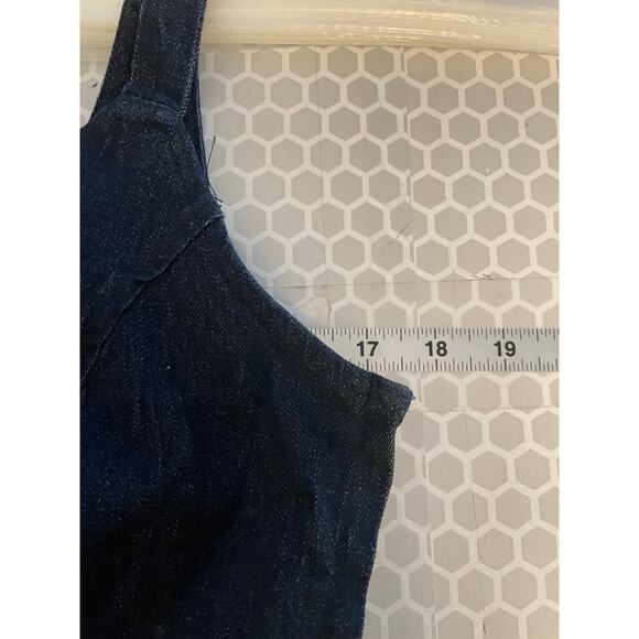 Vintage AGB Womens Dress 12 Denim Lace Contrast Strappy Stretch Whimsigoth Y2K - Picture 5 of 8